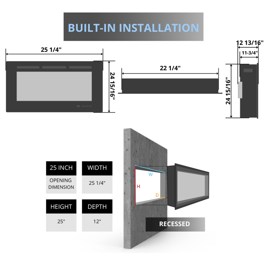 Dimplex Opti-Myst Revive 25-inch Vapor Fireplace Insert (ABN15-RGB-AM)