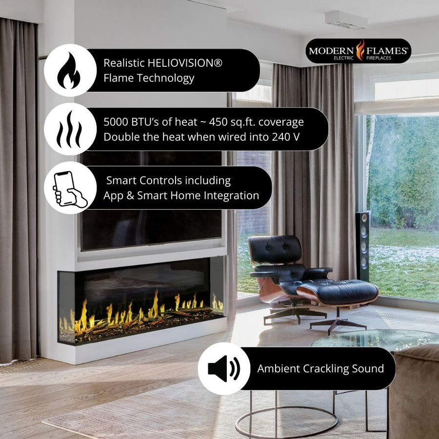 Modern Flames Orion Multi Series 3-Sided Smart Electric Fireplace