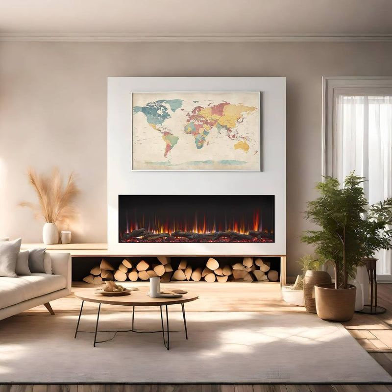 Simplifire Triton 65 with Timber Logs in Living Room