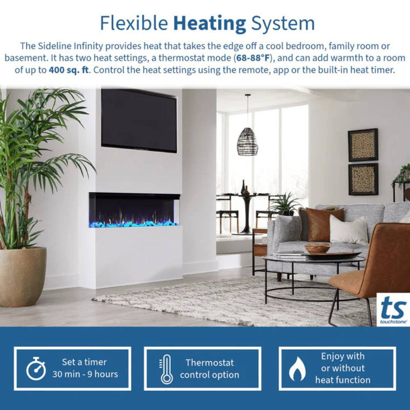 Touchstone Forte Infinity Pro 40-Inch 3-Sided Smart Electric Fireplace (#80064)