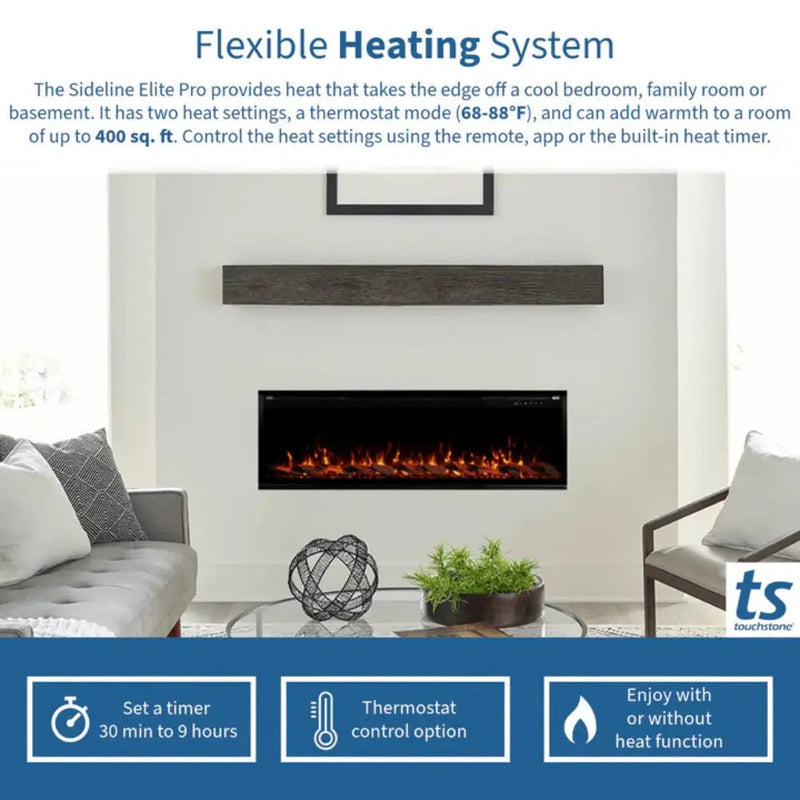 Touchstone Sideline Elite Pro Built-In/Wall Mounted Electric Fireplace