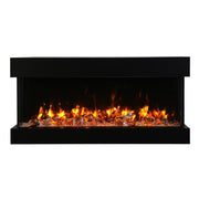 Amantii TRU-VIEW Slim Indoor/Outdoor 3-Sided Electric Fireplace, Sizes: 30" - 72" - angle view