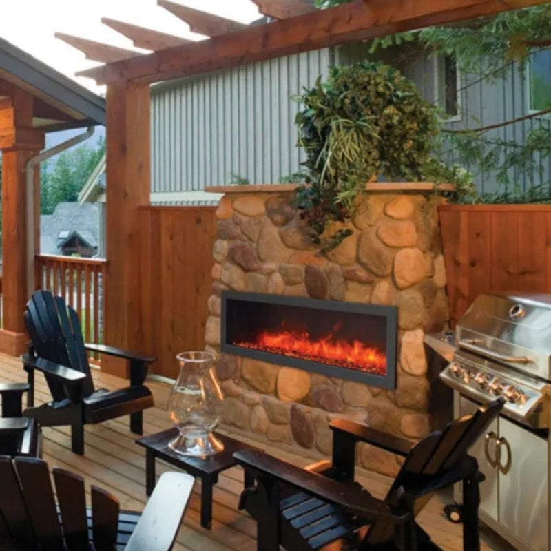 Amantii Panorama SLIM 40-Inch Built-in Indoor/Outdoor Smart Electric Fireplace (BI-40-SLIM)
