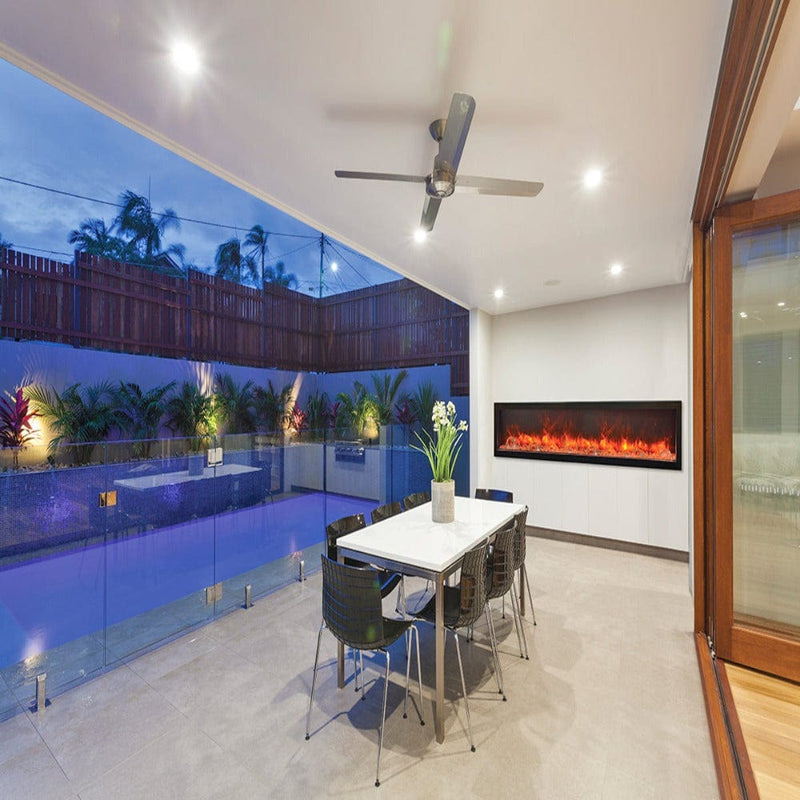 Amantii Panorama SLIM 88-Inch Built-in Indoor /Outdoor Smart Electric Fireplace (BI-88-SLIM)