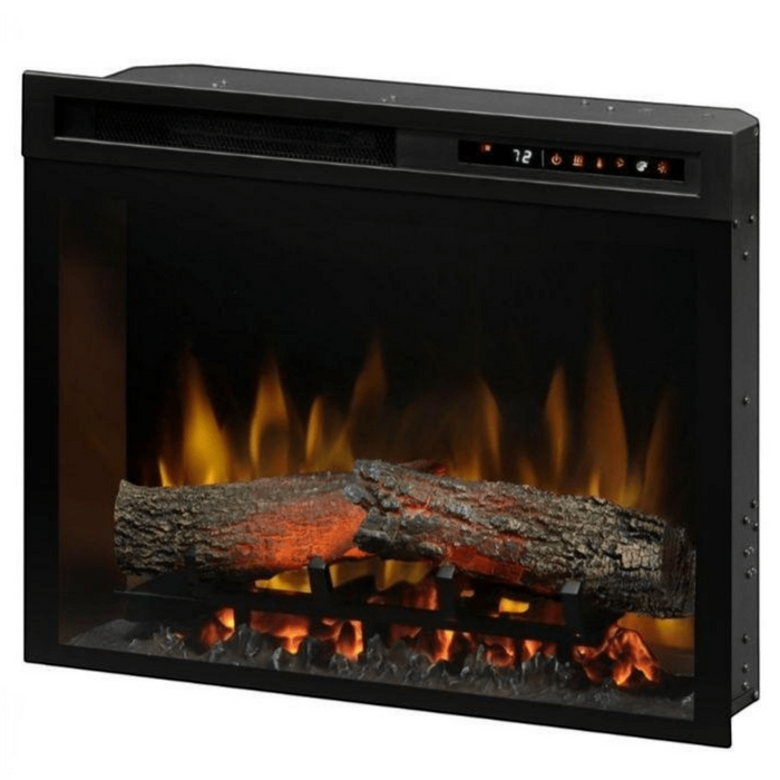 Fire Vendor Dimplex Nova XHD electric firebox with realistic glowing logs and adjustable flame highlights