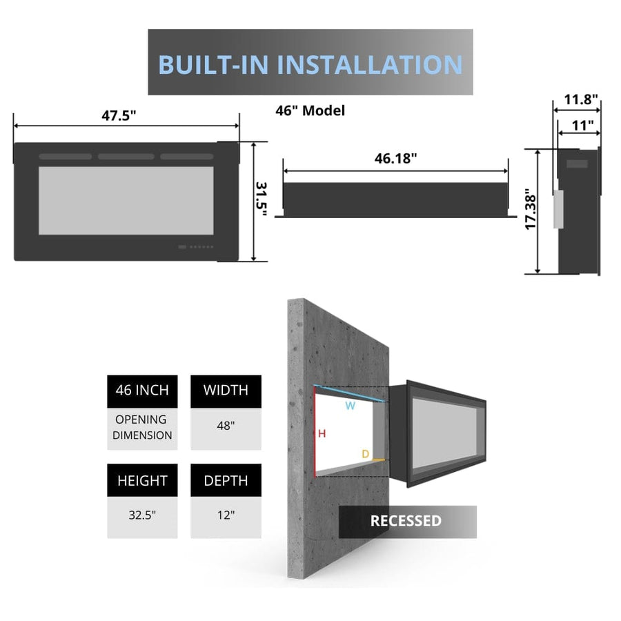 Dimplex Opti-Myst Linear Built-In Vapor Fireplace
