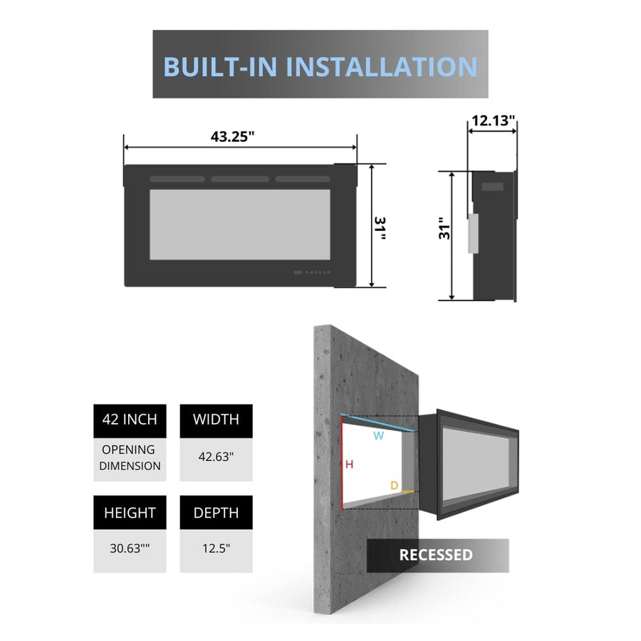 Dimplex Revillusion 42-Inch Built-In Electric Fireplace