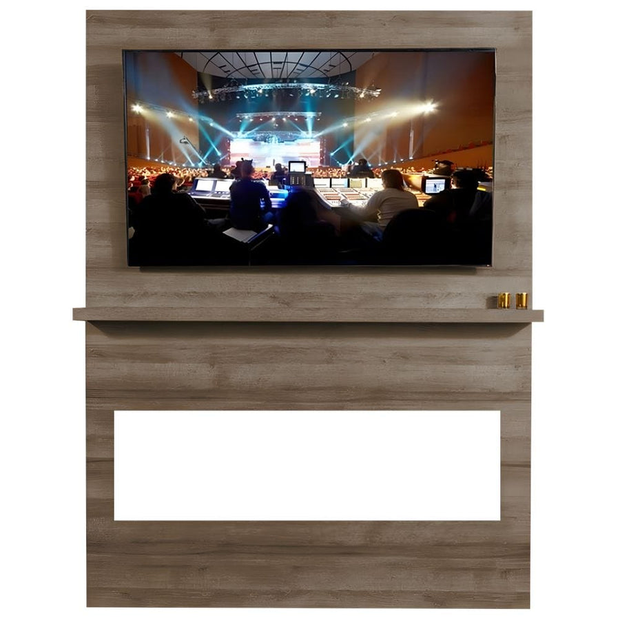 weathered walnut wall system with no fireplace - angle view