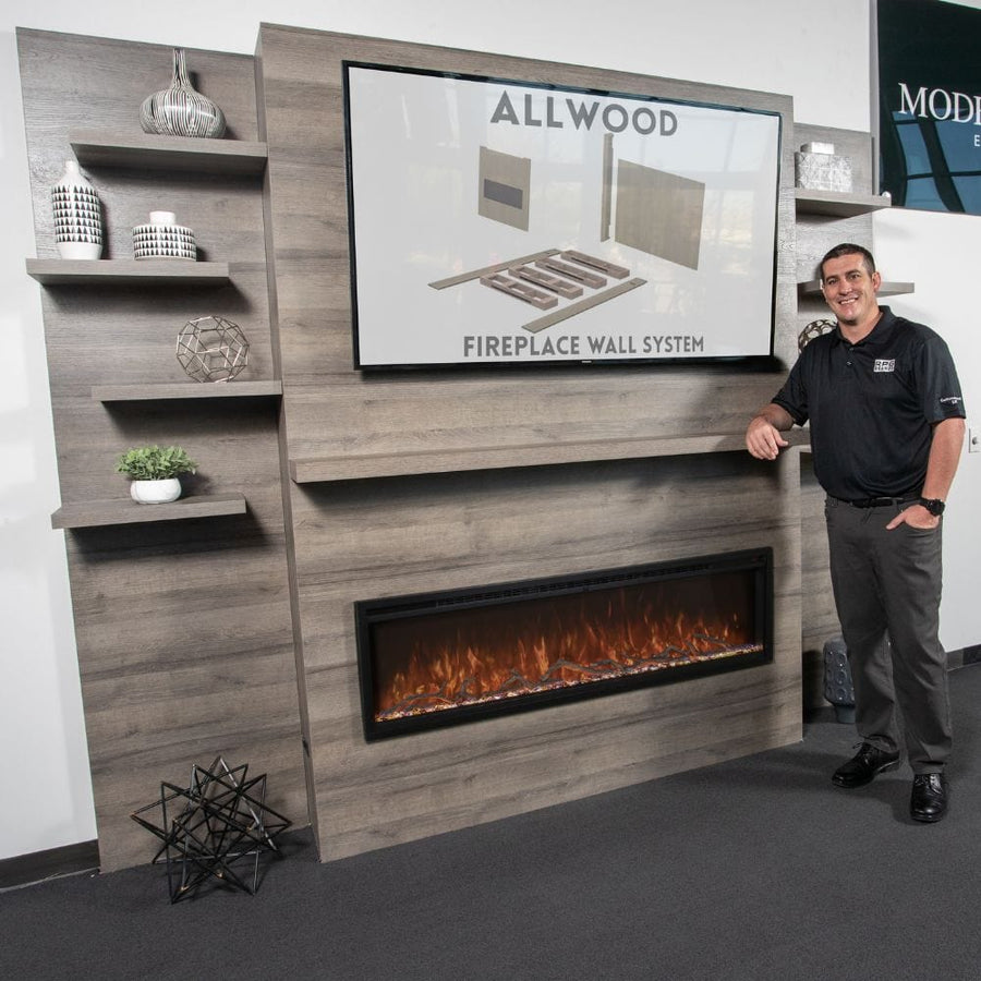Modern Flames Allwood Fireplace Wall System with 3 Finish Options