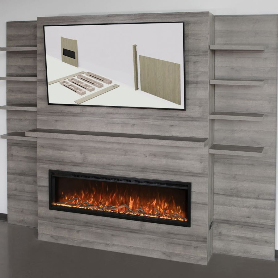 Modern Flames Allwood Fireplace Wall System with 3 Finish Options