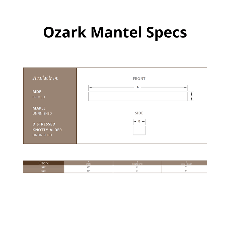 Simplifire Ozark Rustic Floating Mantel Shelf