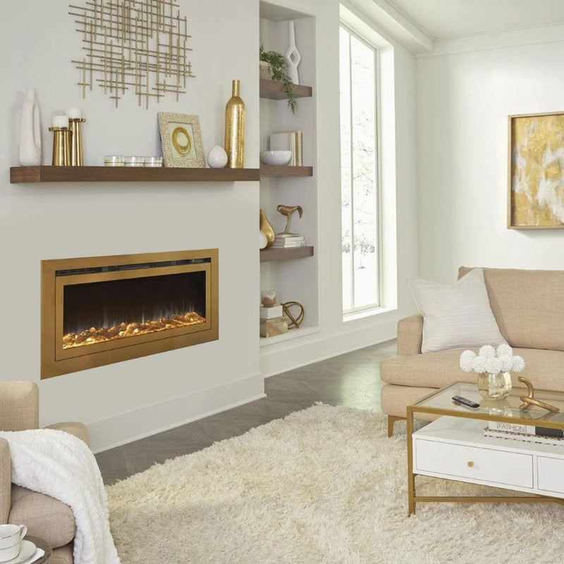 Touchstone Deluxe Gold 50-Inch Built-In Smart Electric Fireplace (#86275)