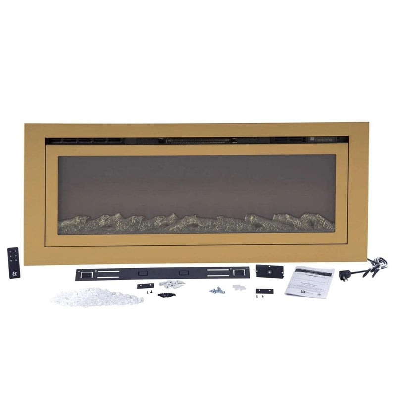 Touchstone Deluxe Gold 50-Inch Built-In Smart Electric Fireplace (#86275)