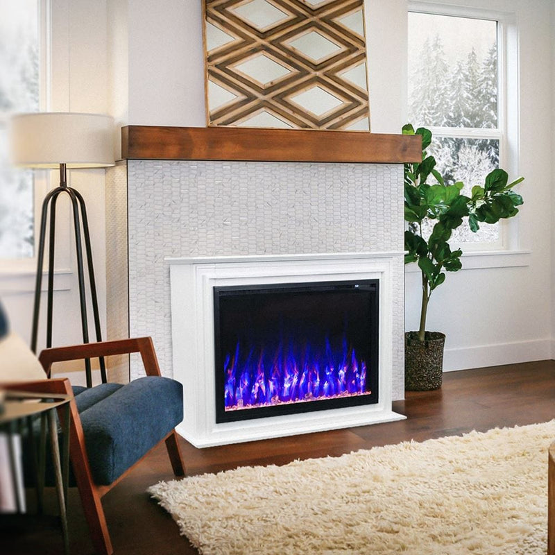Touchstone Forte Elite 40-Inch Freestanding Electric Fireplace with White Mantel (#90000-80052)