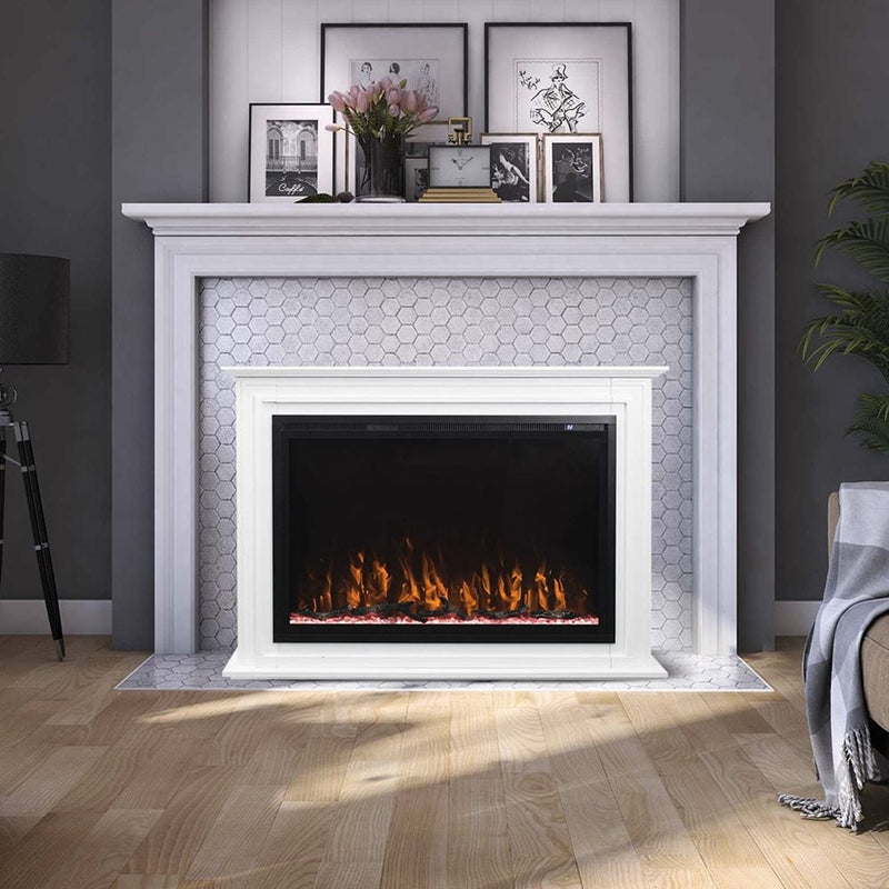 Touchstone Forte Elite 40-Inch Freestanding Electric Fireplace with White Mantel (#90000-80052)