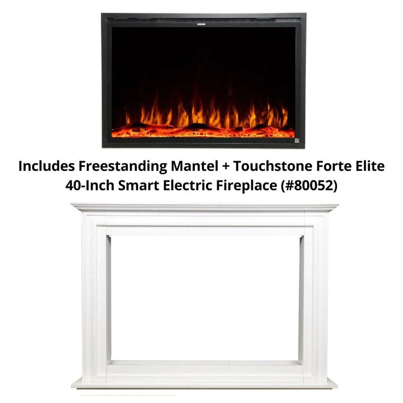 Touchstone Forte Elite 40-Inch Freestanding Electric Fireplace with White Mantel (#90000-80052)