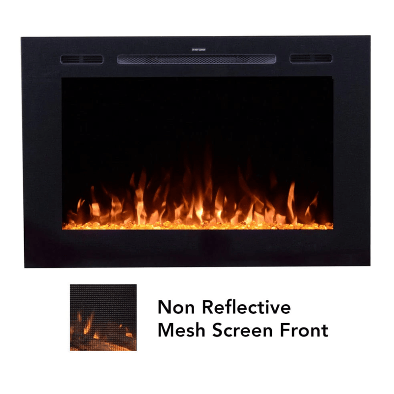 Touchstone Forte Steel 40-Inch Recessed Electric Fireplace with Mesh Screen (#80048)