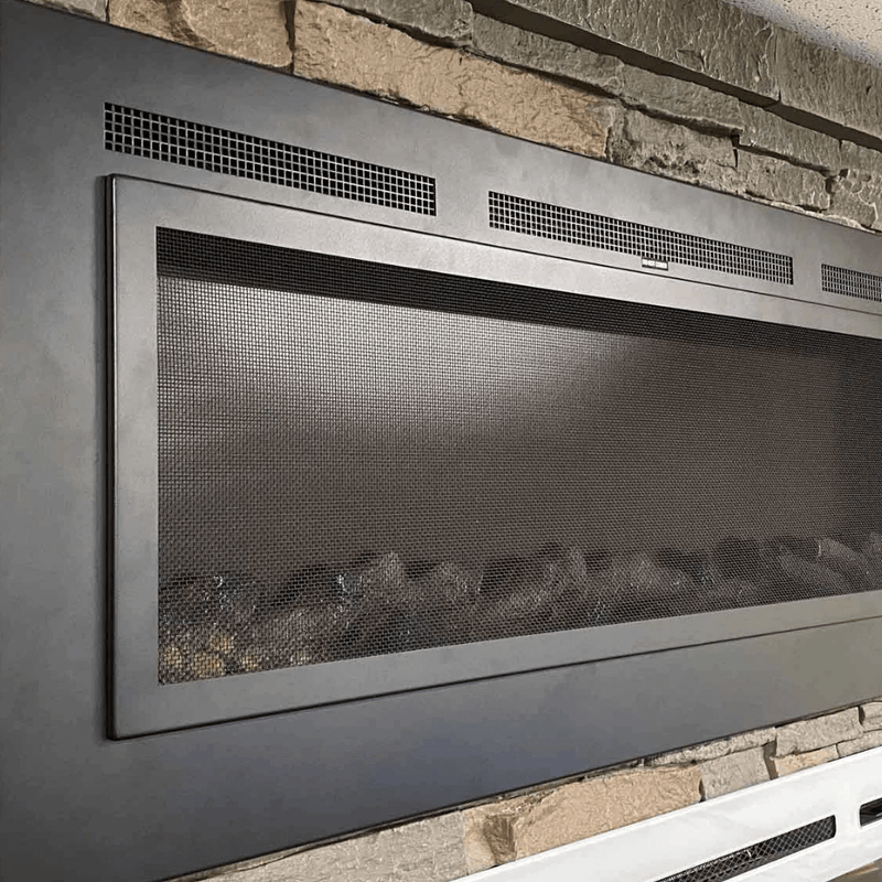 Touchstone Forte Steel 40-Inch Recessed Electric Fireplace with Mesh Screen (#80048)