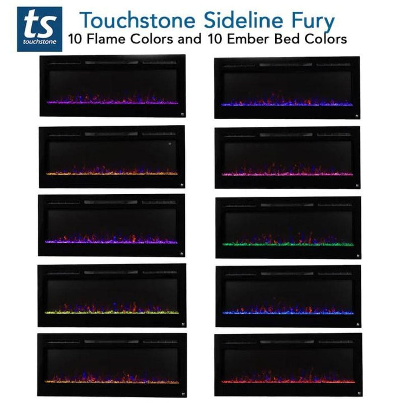 Touchstone Fury Series Slim Recessed Smart Electric Fireplace