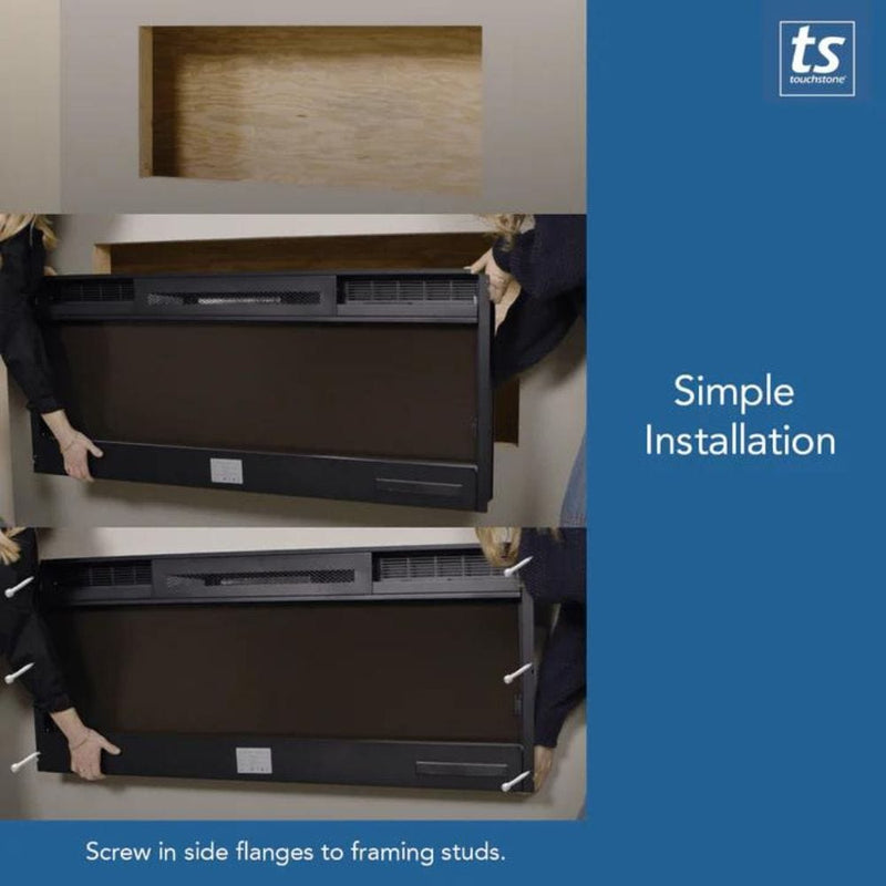 Touchstone Fury Series Slim Recessed Smart Electric Fireplace