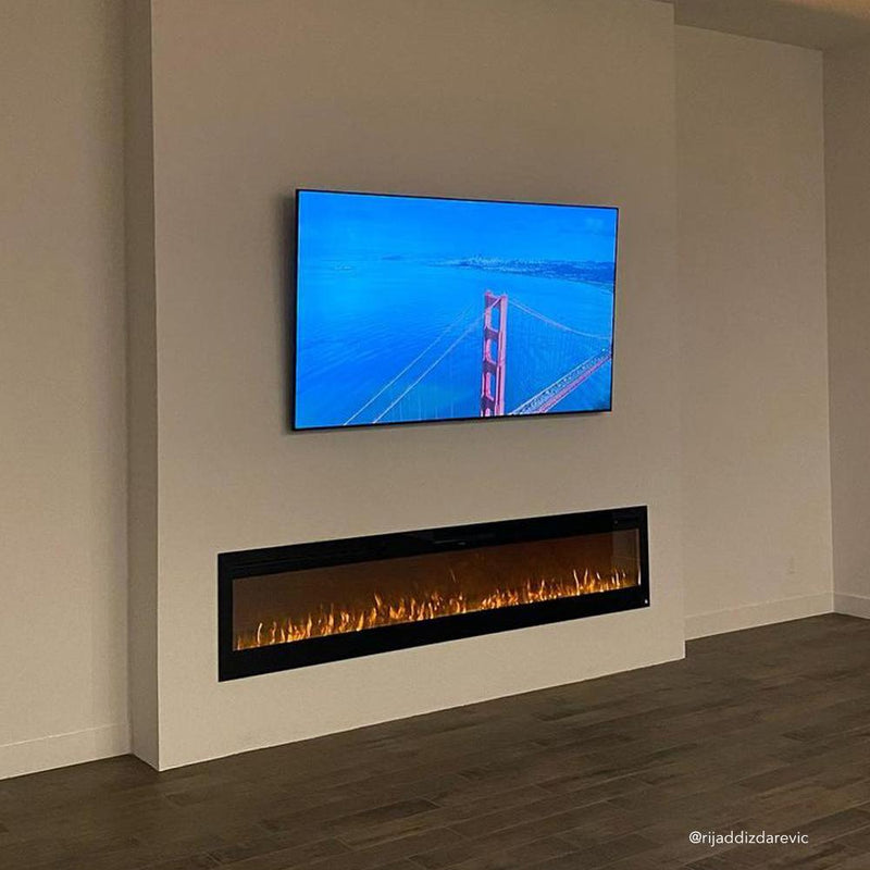 Touchstone Sideline 100-Inch Recessed Smart Electric Fireplace (#80032)