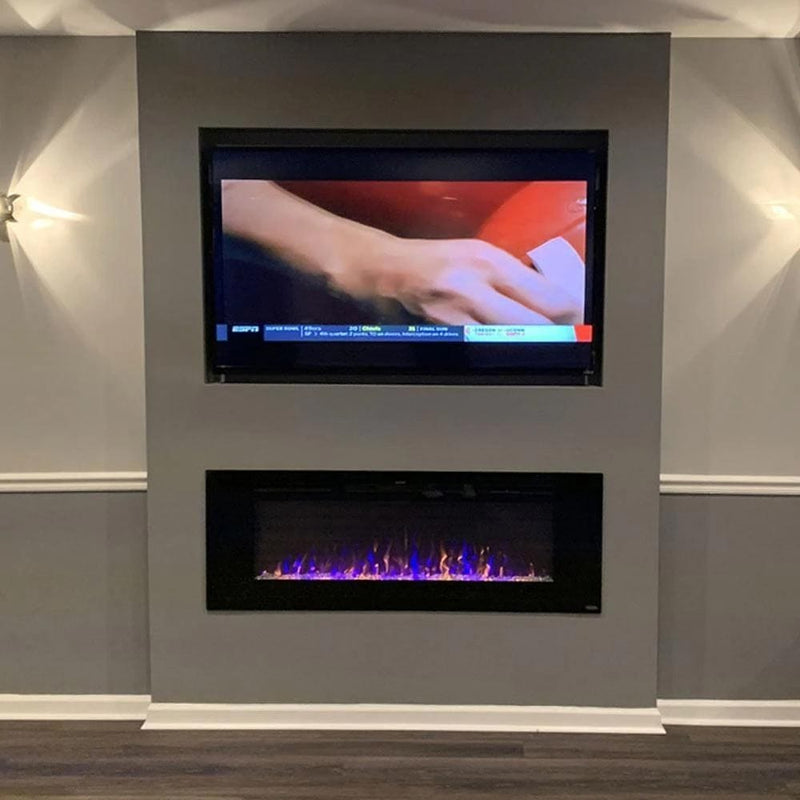 Touchstone Sideline 60-Inch Built-In/Wall Mounted Electric Fireplace