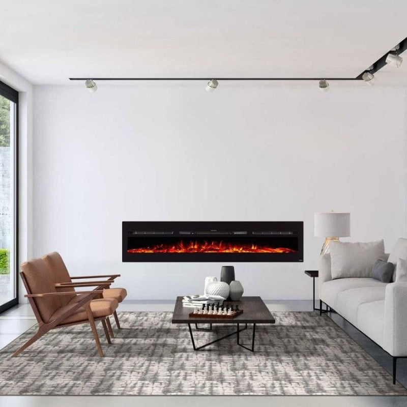 Touchstone Sideline 84-Inch Recessed Smart Electric Fireplace (#80043)