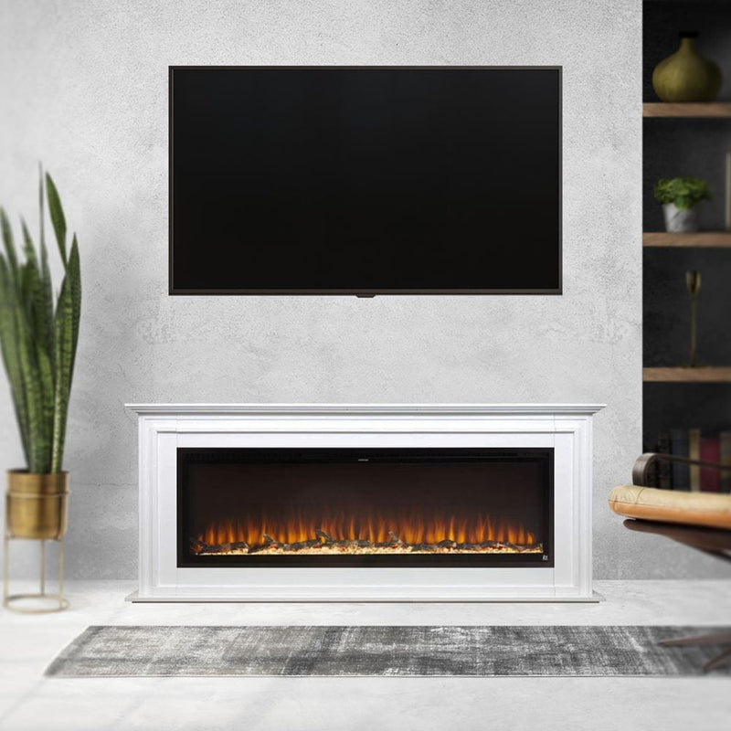 Touchstone Sideline Elite 50-Inch Freestanding Electric Fireplace with White Mantel (#90001-80036)