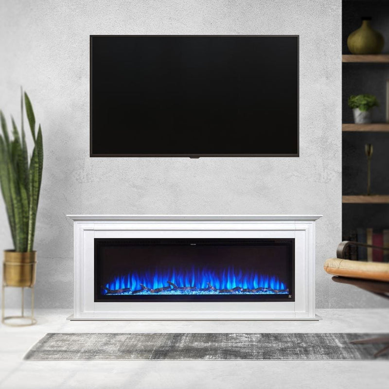 Touchstone Sideline Elite 50-Inch Freestanding Electric Fireplace with White Mantel (#90001-80036)