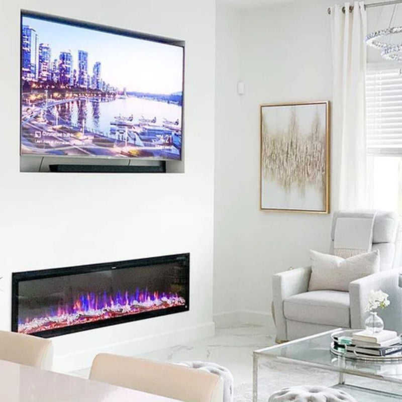 Touchstone Sideline Elite Outdoor 60-Inch Recessed/Wall Mounted Smart Electric Fireplace, No Heat (80049)