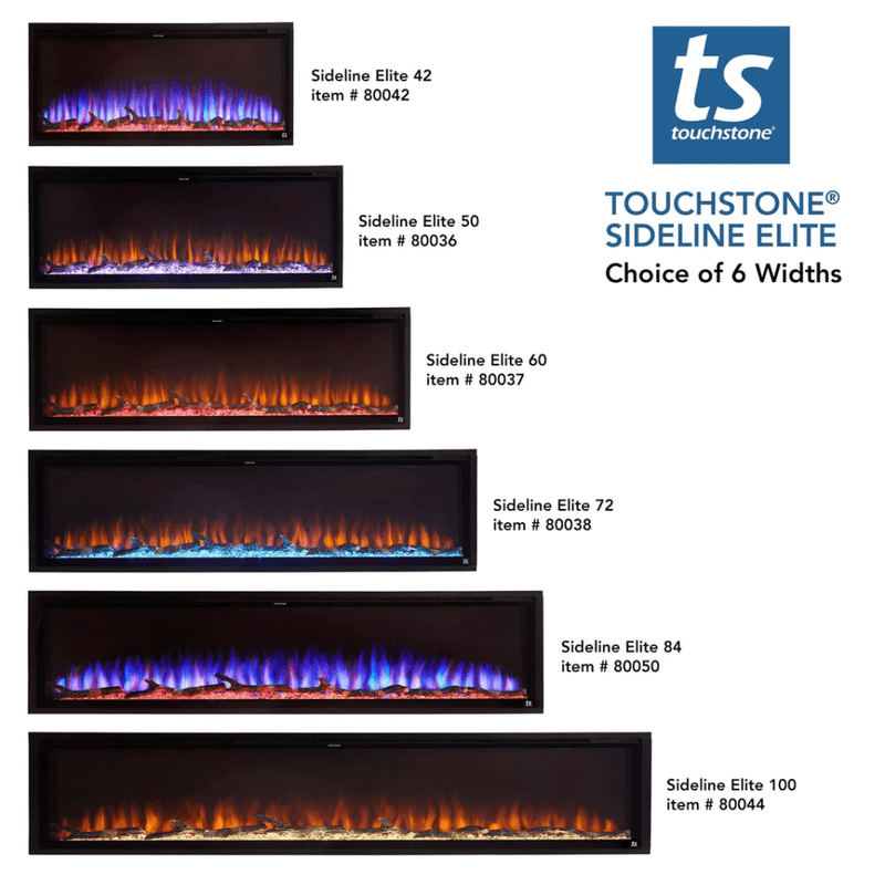 Touchstone Sideline Elite Built-In/Wall Mounted Electric Fireplace