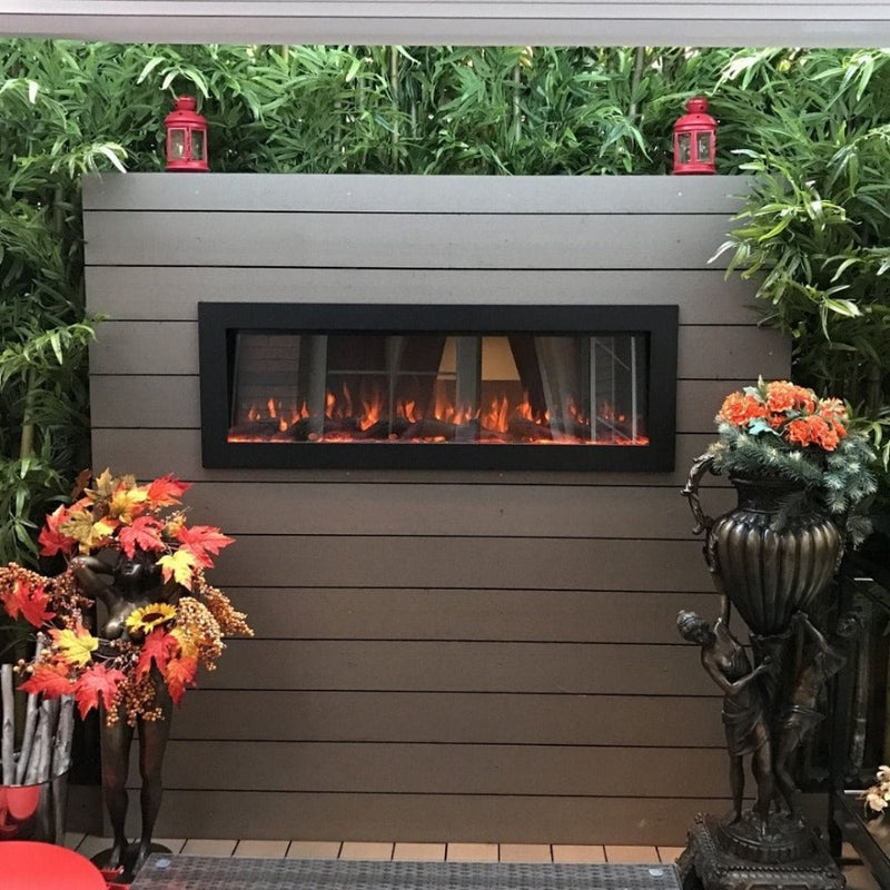 Touchstone Sideline Outdoor 50-Inch Recessed / Wall Mounted Electric Fireplace, No Heat (#80017)