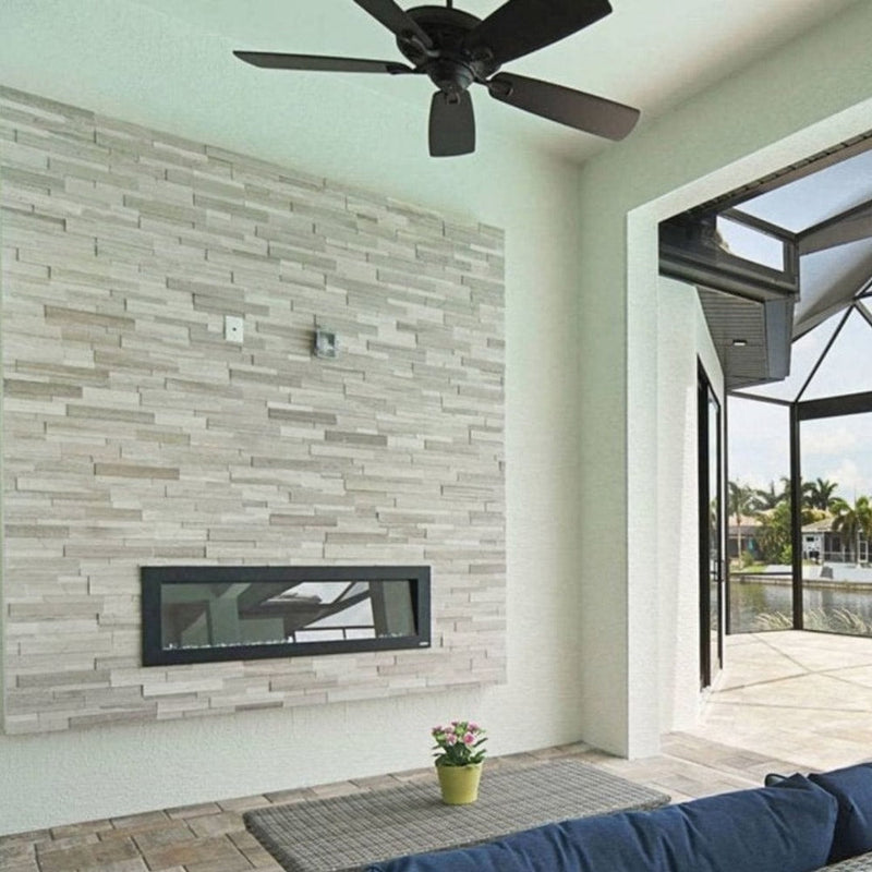Touchstone Sideline Outdoor 50-Inch Recessed / Wall Mounted Electric Fireplace, No Heat (#80017)