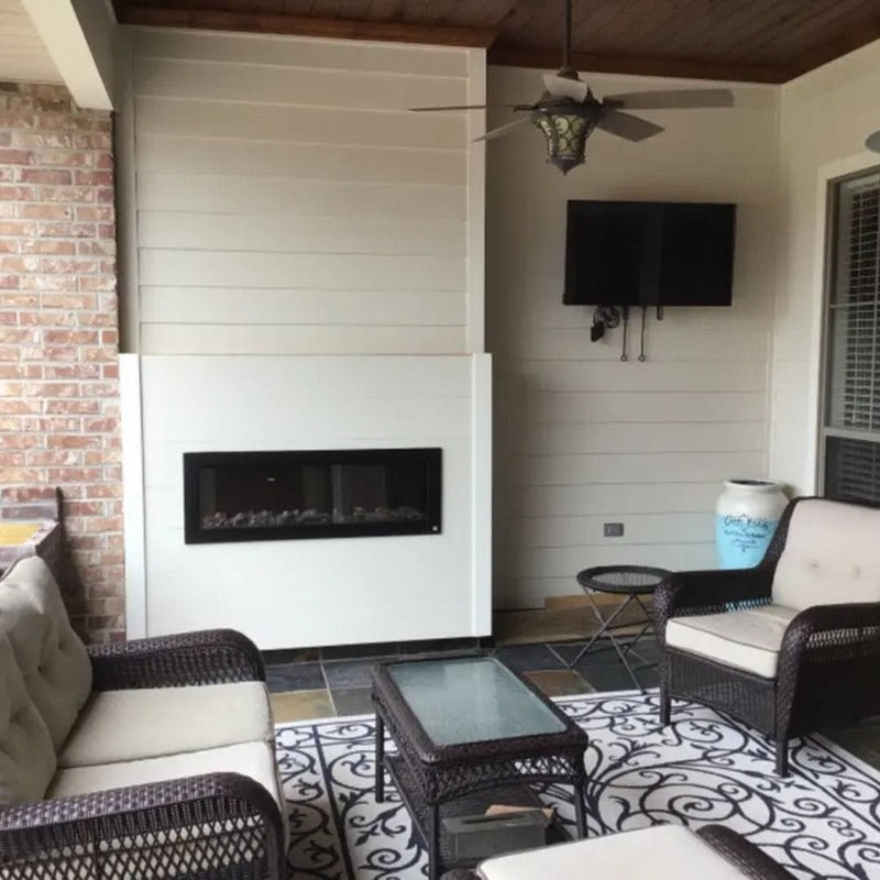 Touchstone Sideline Outdoor 50-Inch Recessed / Wall Mounted Electric Fireplace, No Heat (#80017)