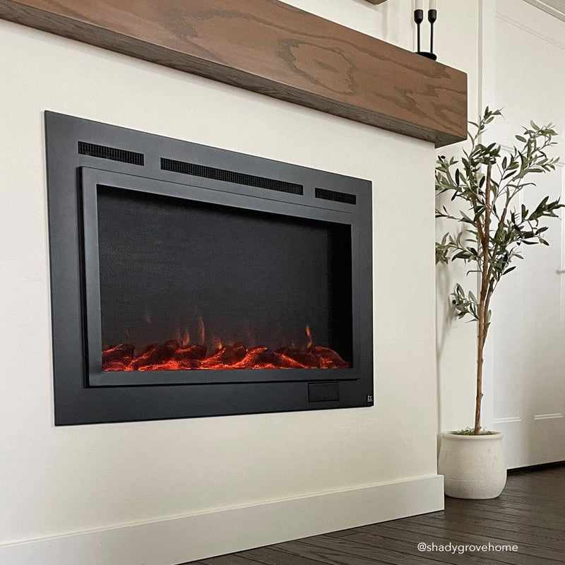 Touchstone Forte Steel 40-Inch Recessed Electric Fireplace with Mesh Screen (#80048)