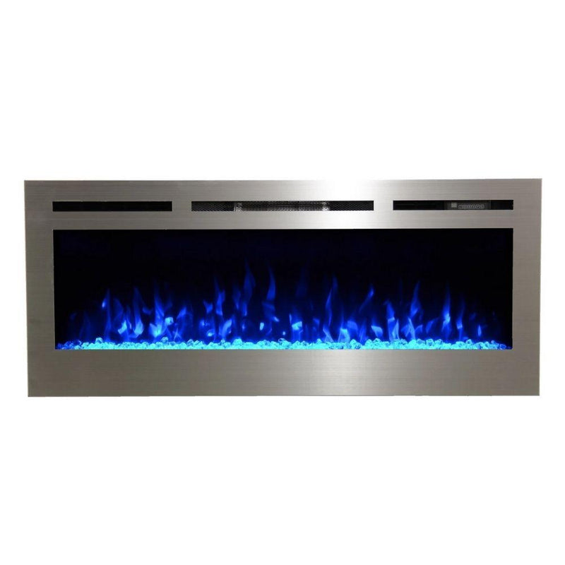 Touchstone Sideline Stainless Steel 50-Inch Recessed Electric Fireplace (#86273)