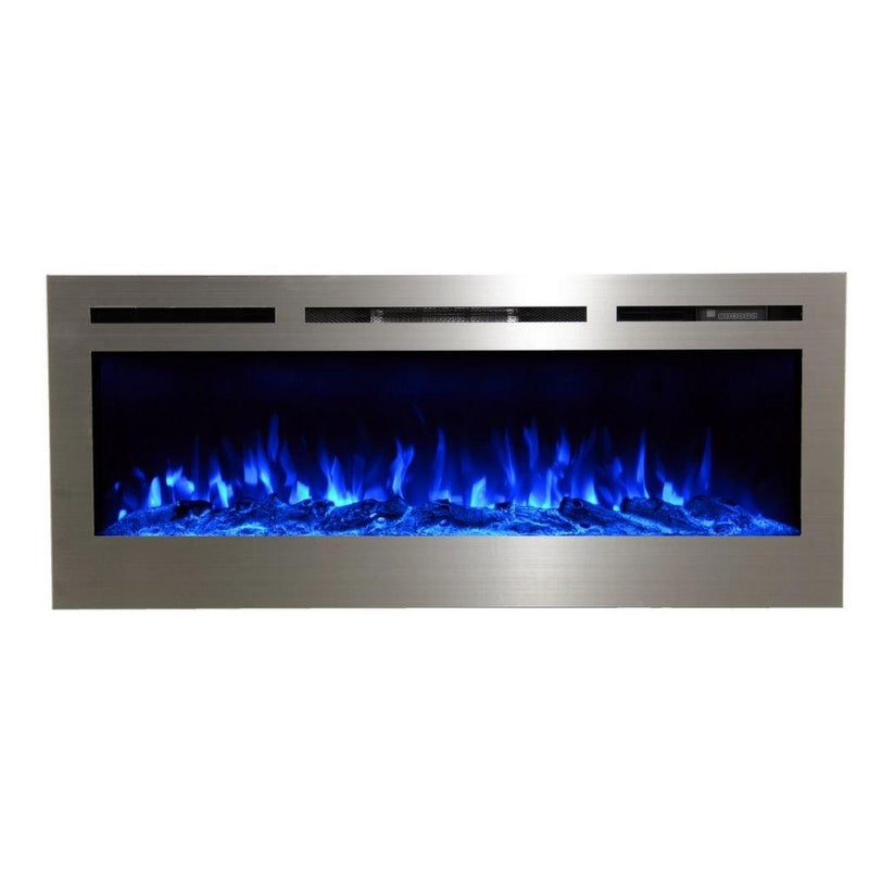 Touchstone Sideline Stainless Steel 50-Inch Recessed Electric Fireplace (#86273)