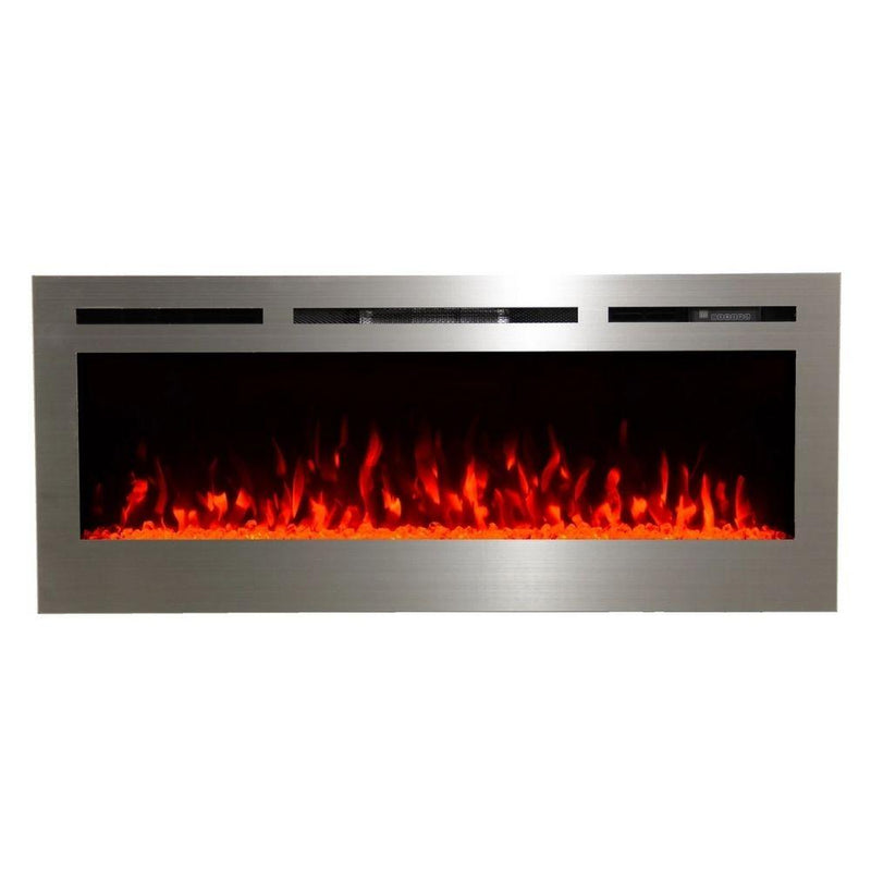 Touchstone Sideline Stainless Steel 50-Inch Recessed Electric Fireplace (#86273)