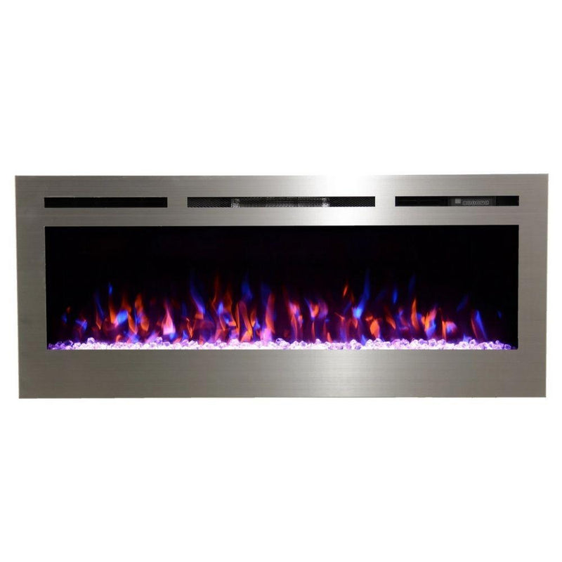Touchstone Sideline Stainless Steel 50-Inch Recessed Electric Fireplace (#86273)