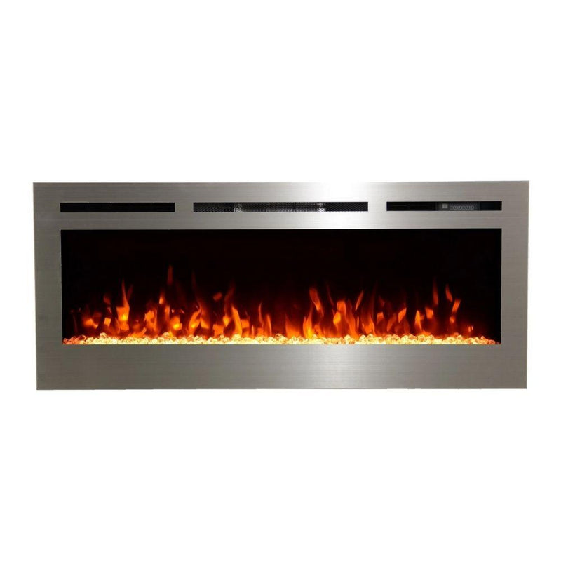 Touchstone Sideline Stainless Steel 50-Inch Recessed Electric Fireplace (#86273)