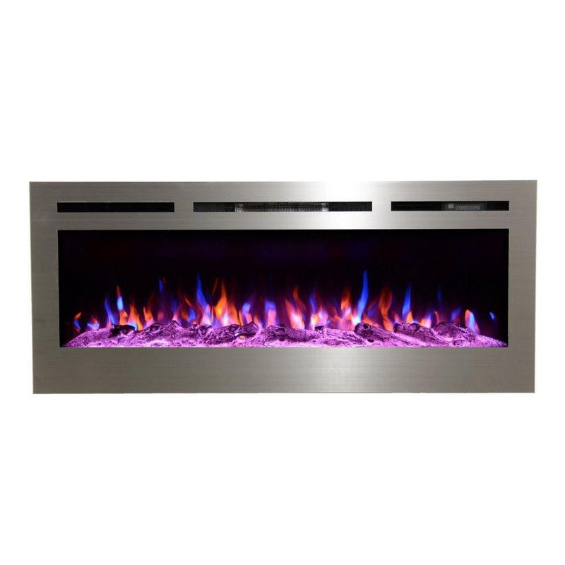 Touchstone Sideline Stainless Steel 50-Inch Recessed Electric Fireplace (#86273)