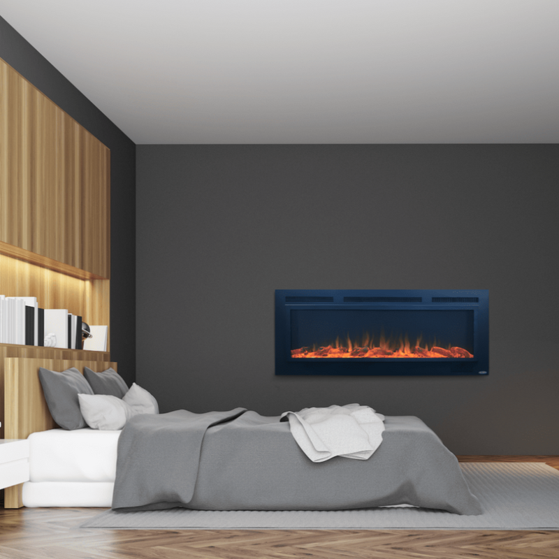 Touchstone Sideline Steel Recessed Electric Fireplace with Mesh Screen